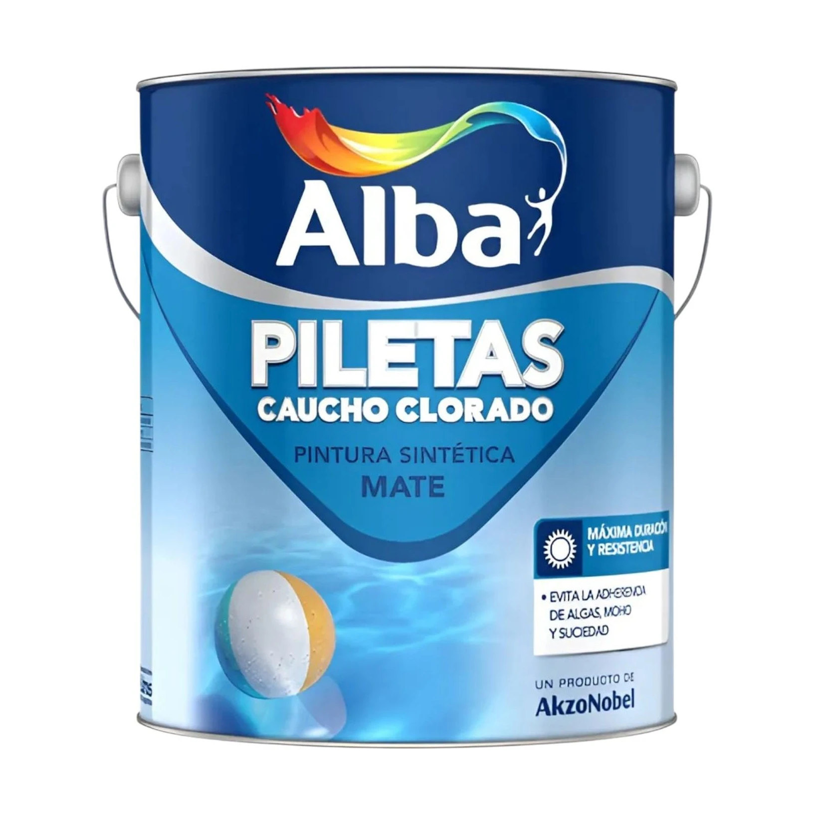 Caucho clorado p/piletas celeste profundo x4 lt