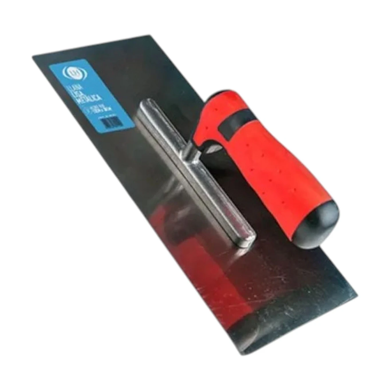 Llana metálica mango rojo 12x25