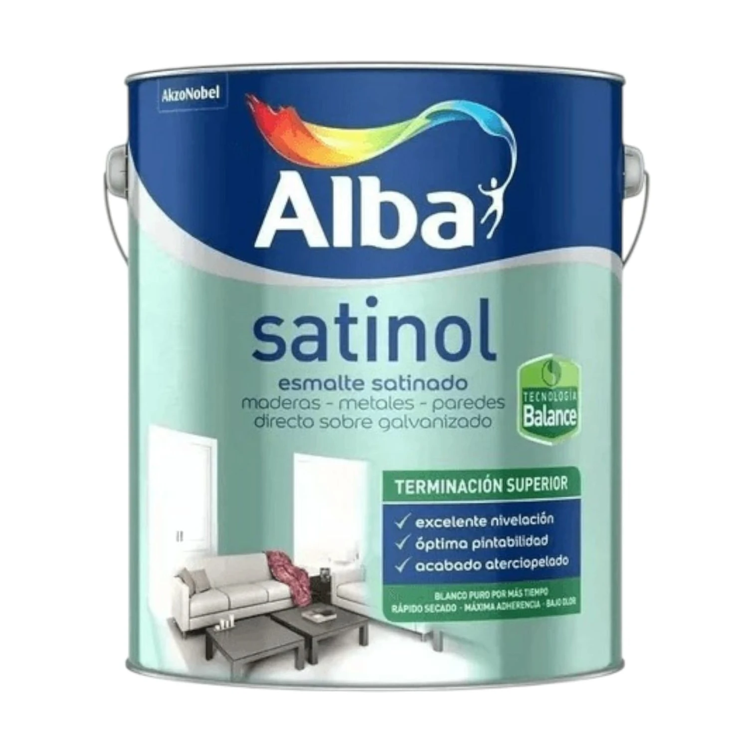 Satinol balance esmalte satinado negro x4 lt