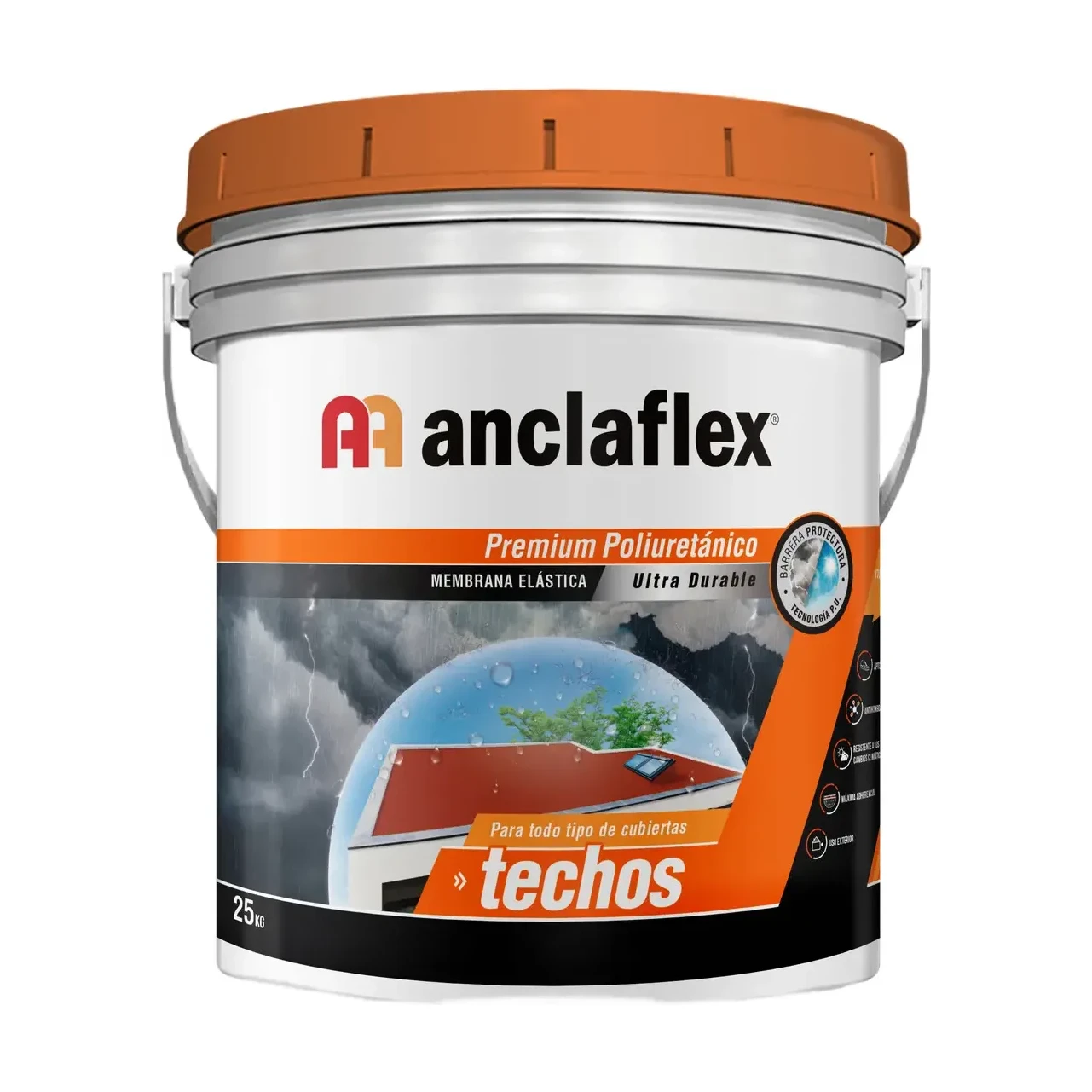 Techos poliuretánico verde x25 kg