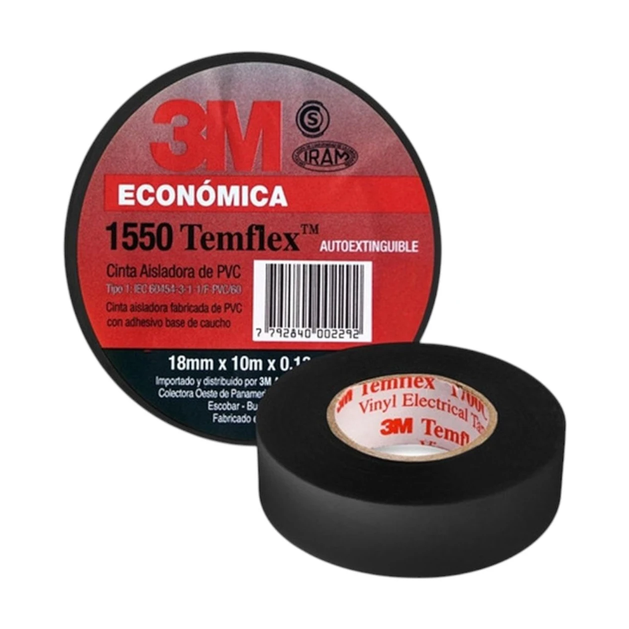 Cinta aisladora temflex 165 negra 19 mm x 18 m