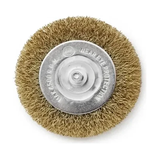 Cepillo circular p/taladro bronce rizado 3" 3419