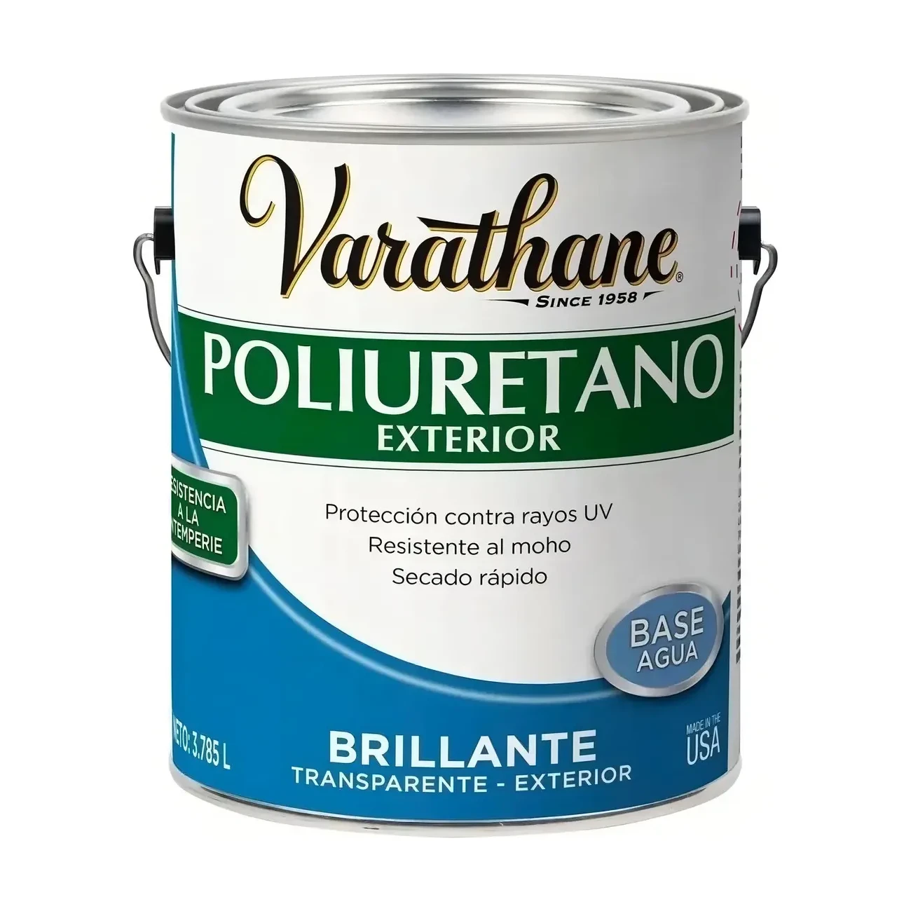 Poliuretano ext al agua brillante x4 lt